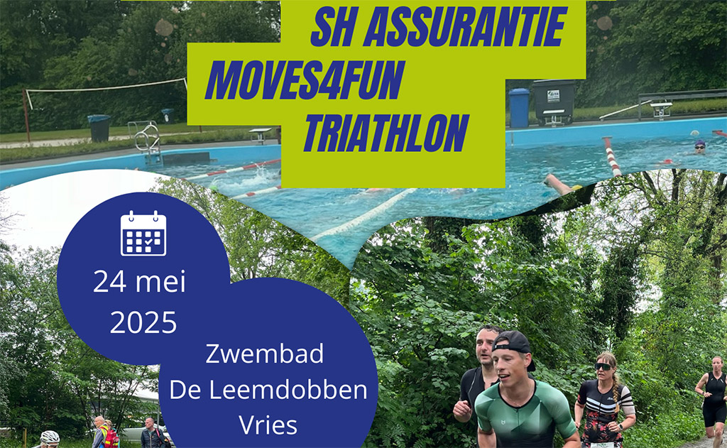 24 mei in Vries: de Moves4Fun Triathlon