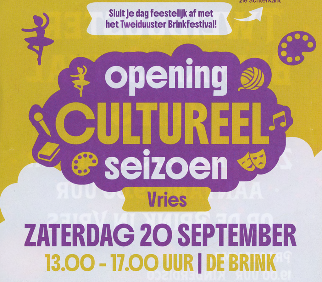 Cultureel seizoen start feestelijk in Vries en Zuidlaren