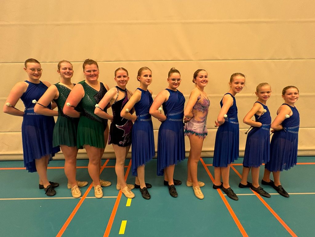 Laatste seizoenswedstrijd van de twirlers van Harmonie Vries